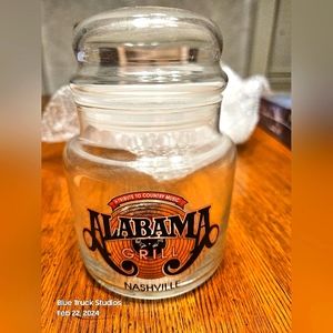 Alabama Grill Glass Candy Nuts Jar Nashville Country Music